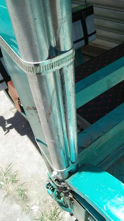 英式喉箍用在三輪車上捆扎圖